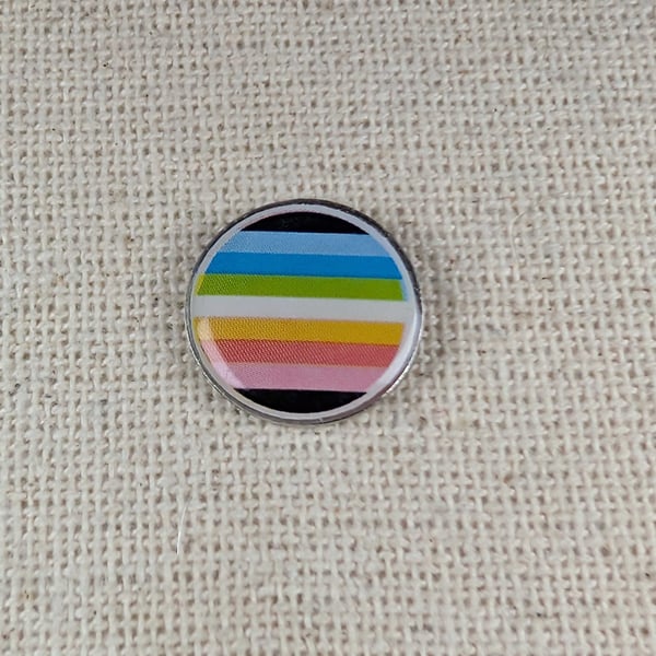 Queer Flag Pin - Pride Themed Badge - Large Resin Topped Pin Badge