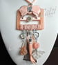 Upcycled Vintage Peach Buckle  Charm Necklace