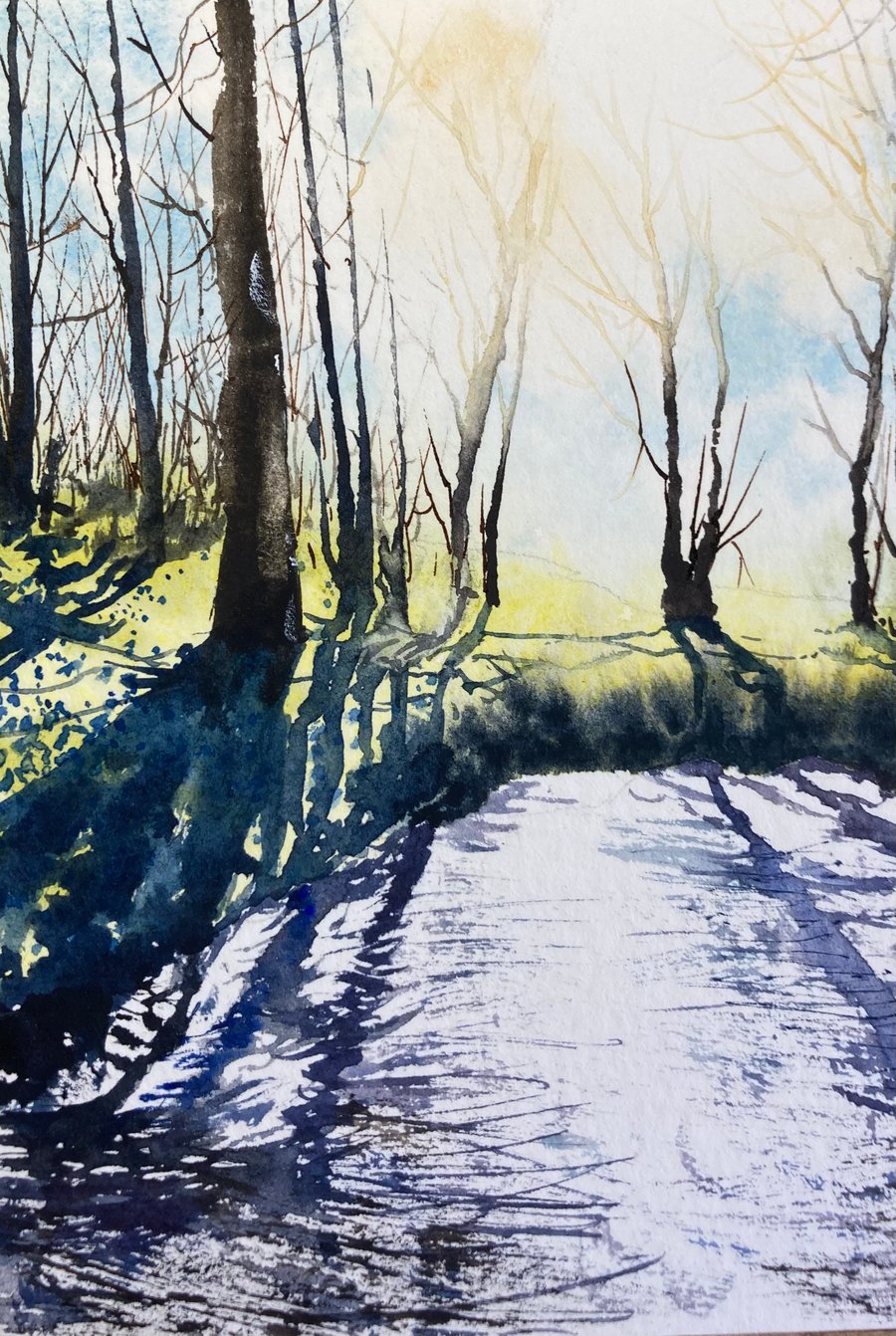 River leven light (Pure Original Watercolour FULLY MOUNTED 8” x 6”)