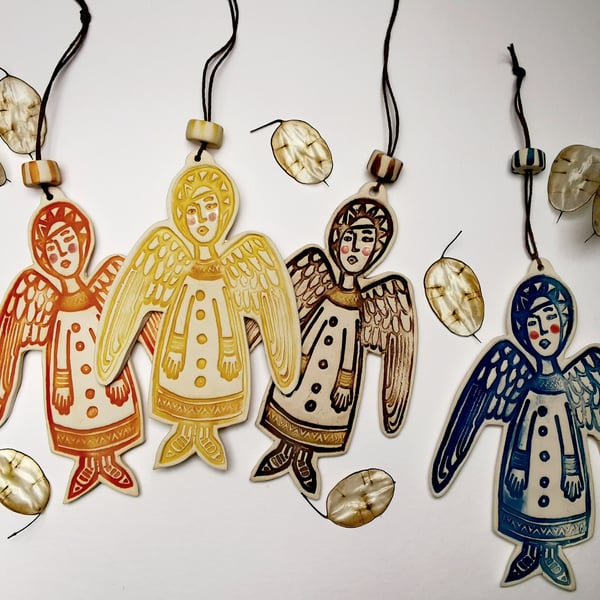 Custom listing for Ian- Angels Christmas decorations in 6 colours 