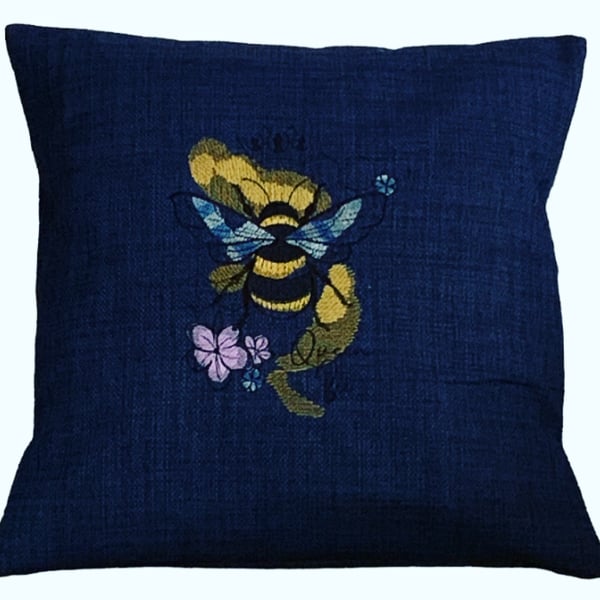 Queen Bee, Embroidered, Cushion Cover 14”x14”