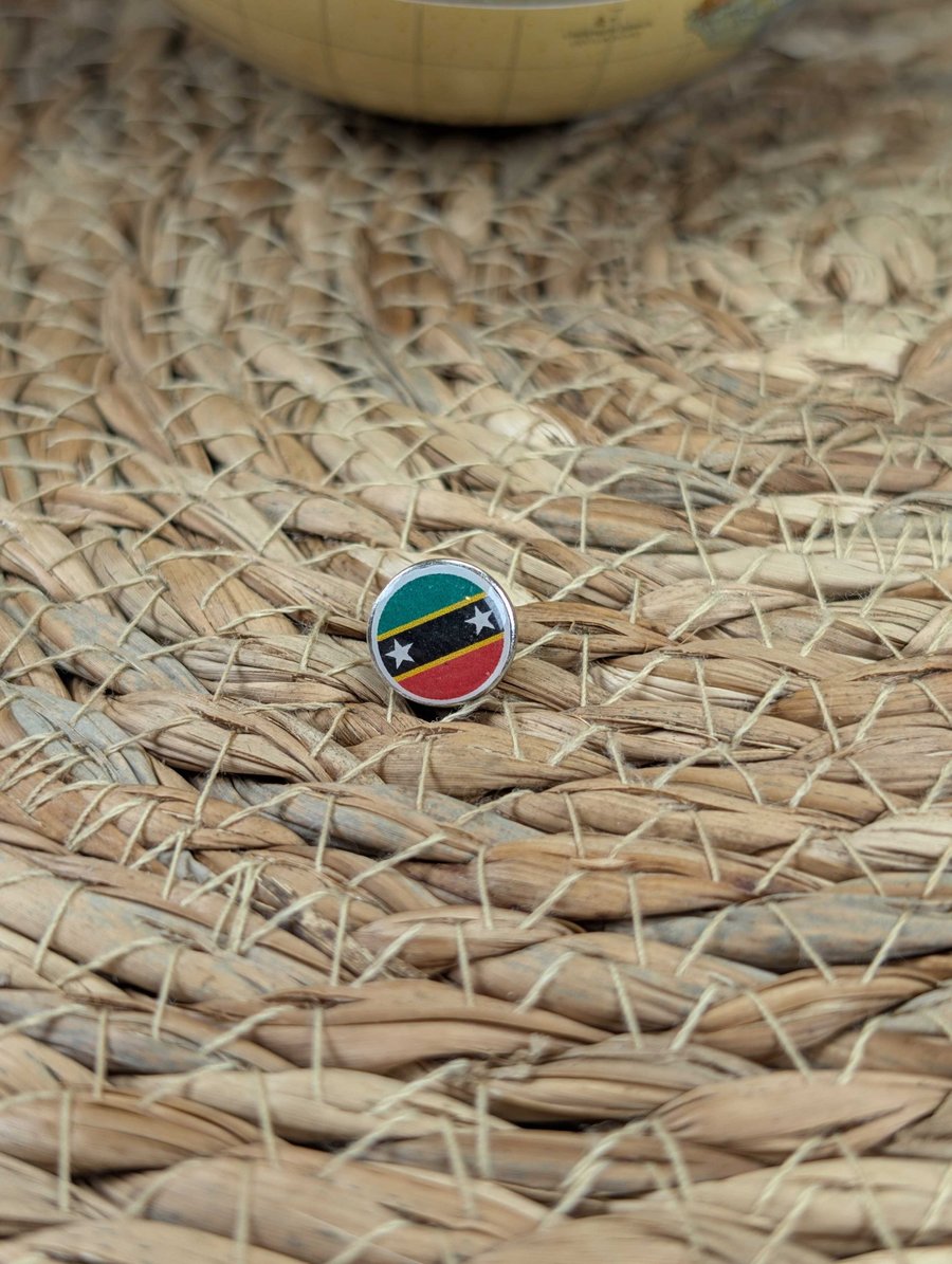 Saint Kitts and Nevis Flag Map Pin – Caribbean Travel Map Push Pin for Wood map