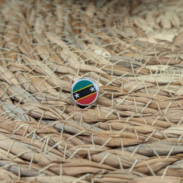 Saint Kitts and Nevis Flag Map Pin – Caribbean Travel Map Push Pin for Wood map