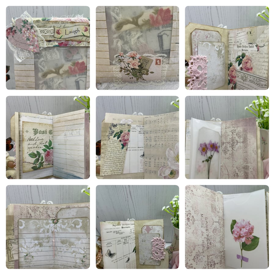 Mini Shabby Chic Floral Journal and Gift Envelope PB11
