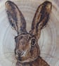 Pyrography Hare wood slice hanging decoration - Image 4
