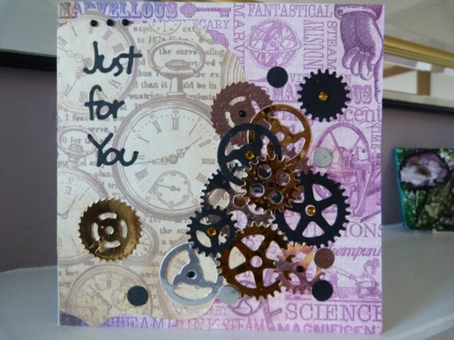 Steam Punk Cogs Birthday Card