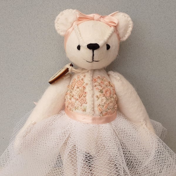 Teddy bear, UK designed collectable artist bear, handmade ballerina teddy bear 