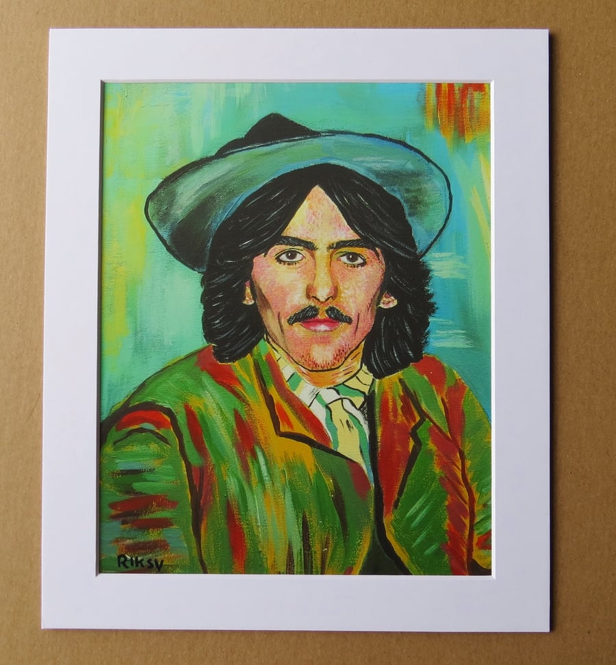 GEORGE HARRISON ART PRINT WITH MOUNT