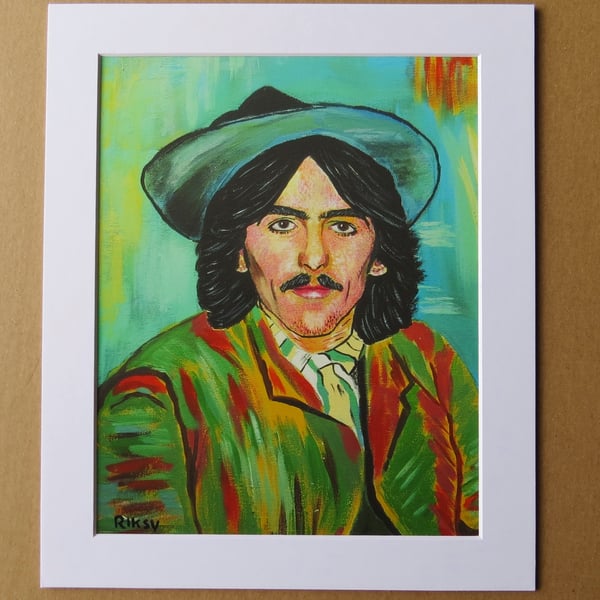 GEORGE HARRISON ART PRINT WITH MOUNT