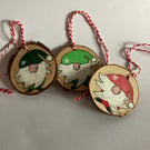 Set of 3 hand painted Christmas gnomes