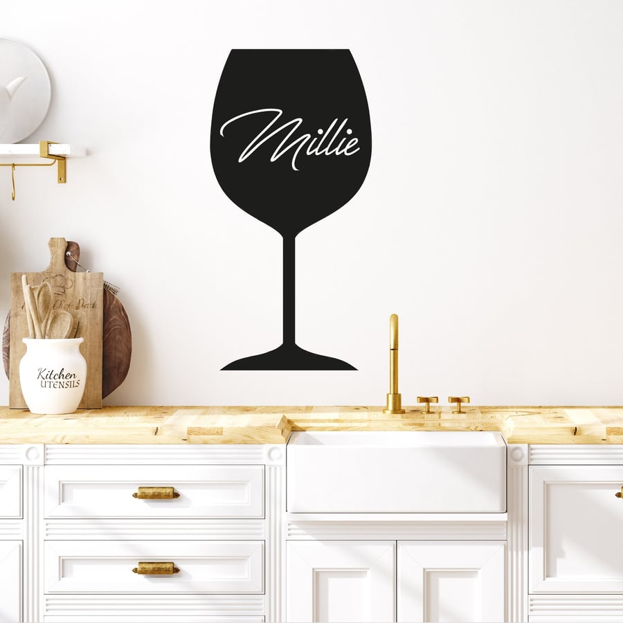 Personalised Name Wine Wall Sticker Kitchen, Wine Lovers, Drinking stickers