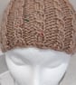 Hand Knitted Cable Merino Headband in Malt M - Image 3