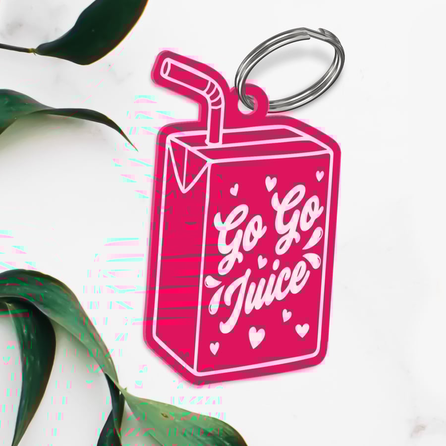 Lyric Inspired Motel Style Keyring – Juice Box Keychain, Cute Pop Song Gift