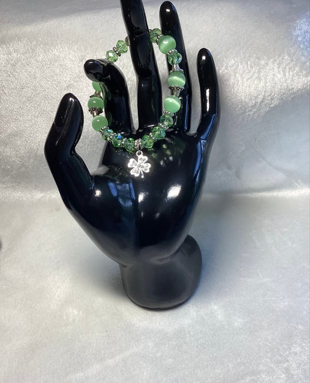 Stretch bracelet, green bracelet, tree of life, 