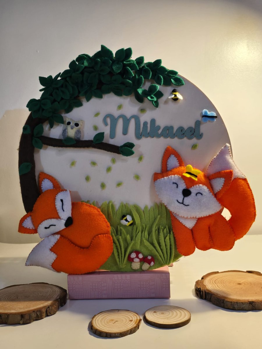 Personalised Woodland Fox Wall Hanging for Children