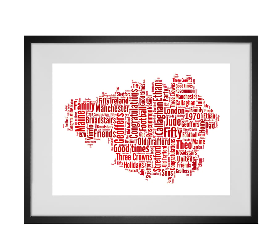 Personalised Manchester Map Design Word Art Gifts  