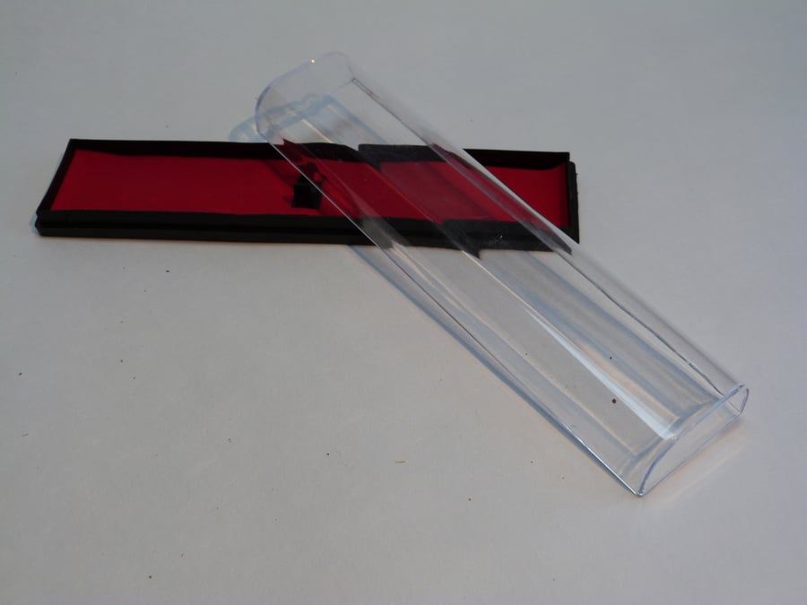 Clear plastic presentation box for wooden pen