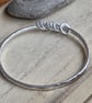 Silver spinner ring bangle, Chunky bangle with fidget rings, 60th birthday gift - Image 4