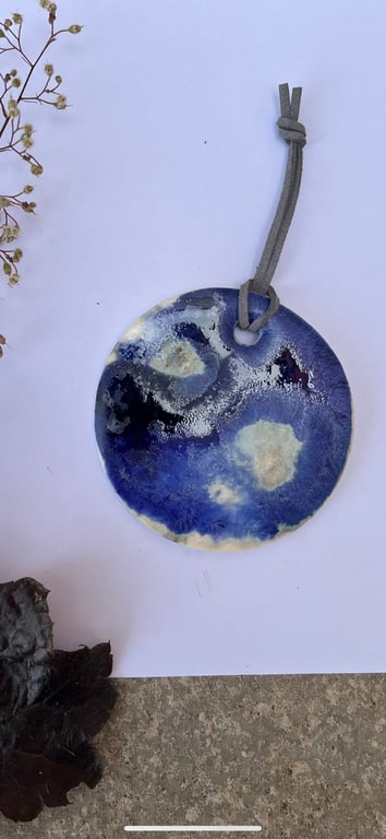 Portal Glazed Porcelain Christmas Tree Decoration Ornament Cobalt Ocean Glaze