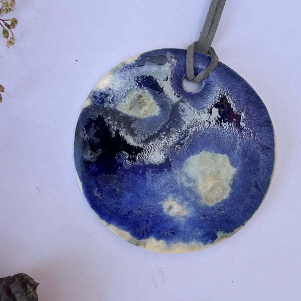 Portal Glazed Porcelain Christmas Tree Decoration Ornament Cobalt Ocean Glaze