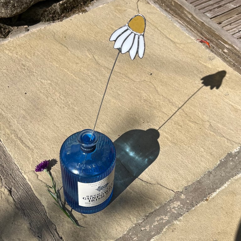 Daisy stem, stained glass
