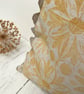 Hand Printed Organic Cotton Oblong Cushion - RUNA - Ochre Yellow - Image 2