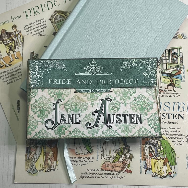 Library - Slider card and envelope (Green) by Carolee Crafts PB11 - 0013