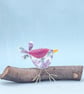 Fused Glass Flower Bird Decoration - Image 3