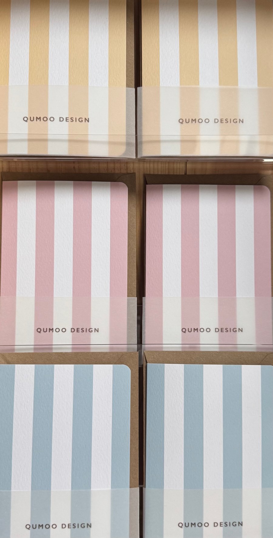 Stripes cards pink blue yellow birthday anniversary new baby wedding (QM230)