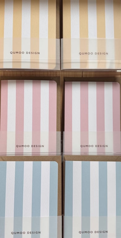 Stripes cards pink blue yellow birthday anniversary new baby wedding (QM230)