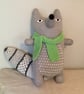 Large grey hand knitted wolf  doll  - Image 4