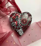 Red, black and white abstract wooden heart - Image 4