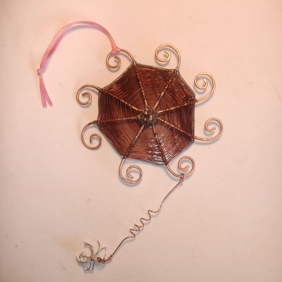 Spider Web Stained Glass   Sun Catcher Hanging Decoration