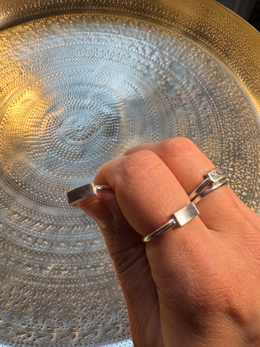 Chunky minimalist recycled silver ring