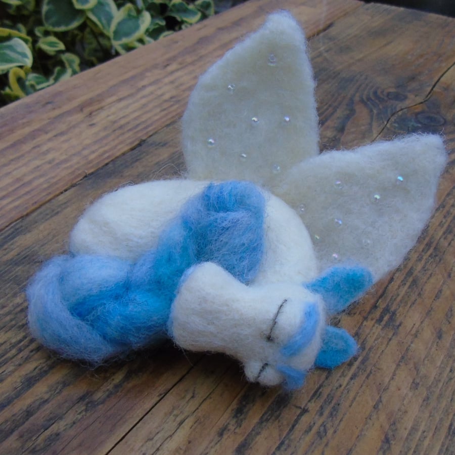  Dragon Needle felted sleeping baby dragon, winged dragon, 