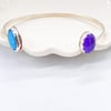 Amethyst and Turquoise Silver Cuff Bangle 