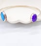 Amethyst and Turquoise Silver Cuff Bangle 