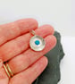 flower necklace turquoise sterling silver 925 December birthstone - Image 3