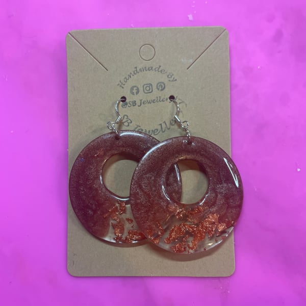 Handmade Resin Dangle Earrings (Clip ons Available) 