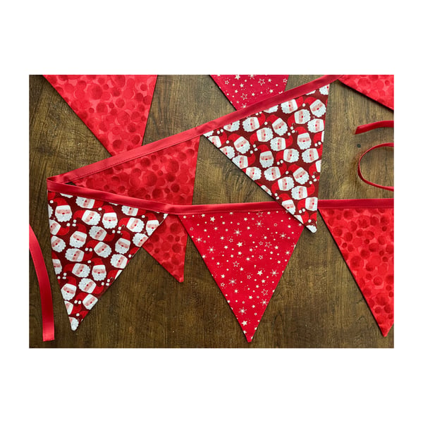 Santa Bunting - large - reversible 