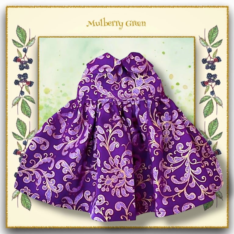 Magenta and Gold Scroll Dress 