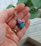 Lilac Rose Glass Bead Pendant, Sterling Silver with Amethyst - Chain is Optional - Image 4