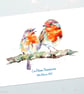 New baby personalised robin card - any name and date - Image 2