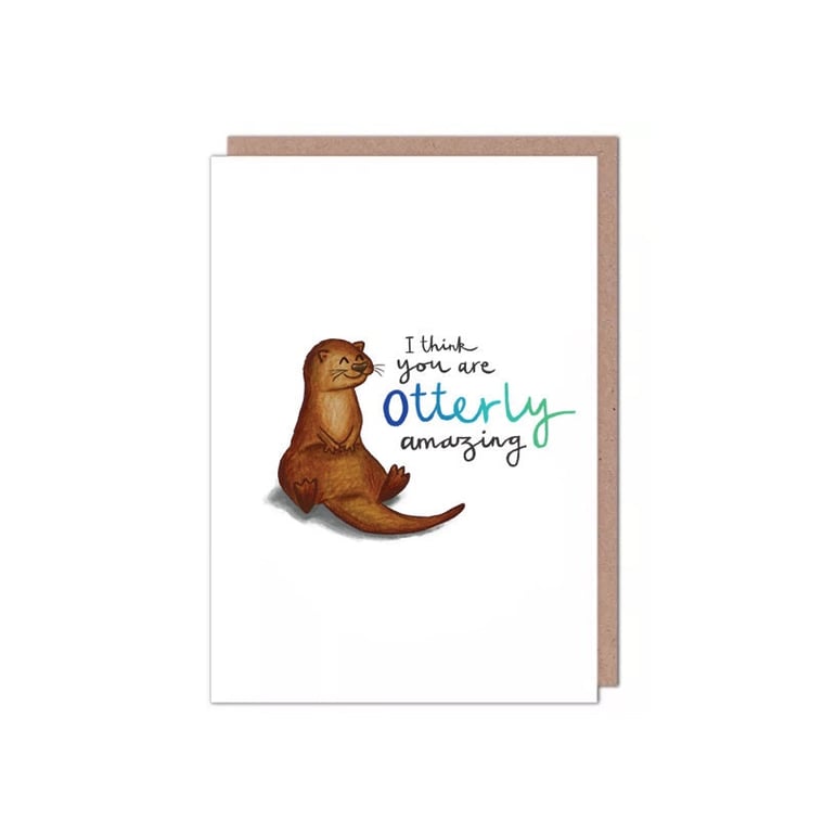 Otterly Amazing Otter Valentines Birthday Anniversary Card
