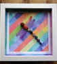 Rainbow Reflections Beaded Dragonfly Box Frame - Image 1
