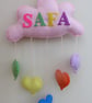Personalised Cloud - Rainbow Heart  Door hanger - Banner - Image 1