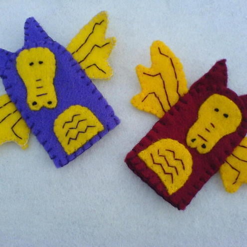 Set of Dragon finger puppets