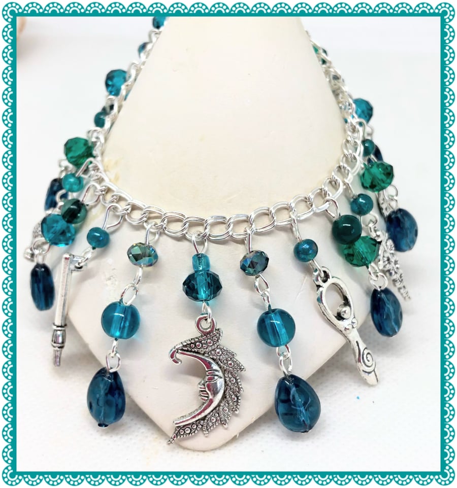 Wiccan charm bracelet One of a Kind