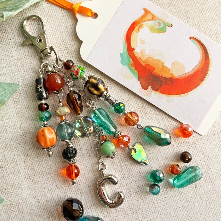 Balloon letter bag charm, Letter C bag charm, bag charm with letter