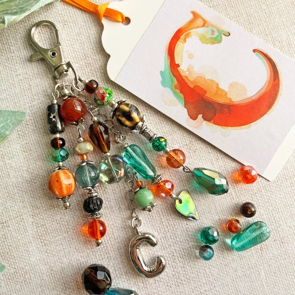 Balloon letter bag charm, Letter C bag charm, bag charm with letter